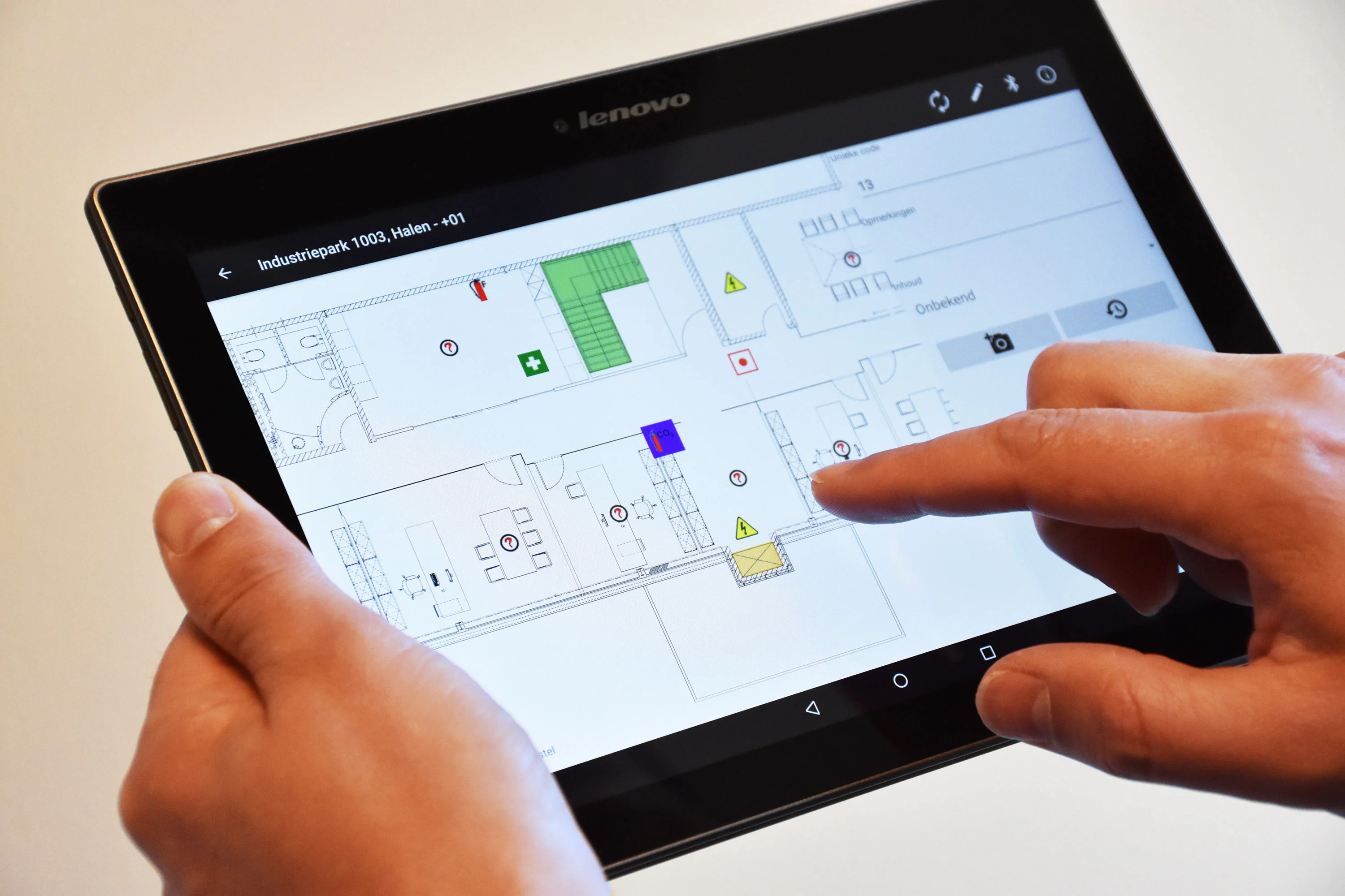 Safety Plan Tablet Weergave